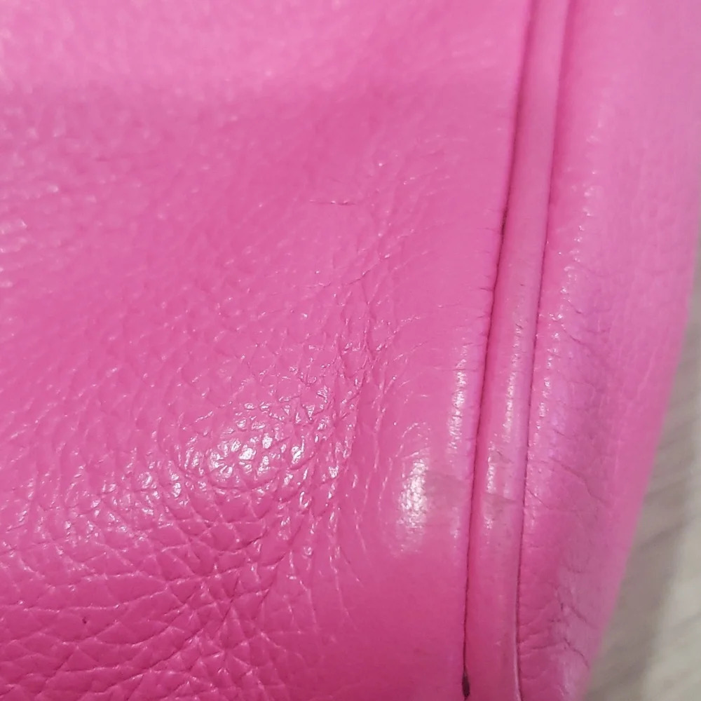 Oryany Pebbled Leather Crossbody Bag SilverJewelled Hardware Bright Pink 11x9" - Picture 8 of 9